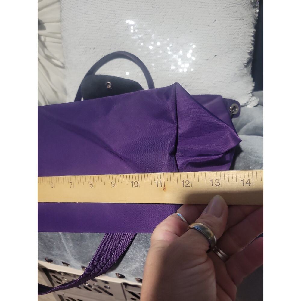 Auth LONGCHAMP Le Pliage Medium Nylon Purple w/ Original Strap ! - Picture 11 of 16